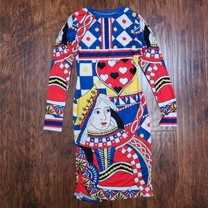 Queen of Hearts card body con dress